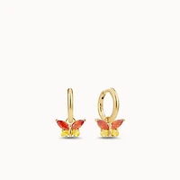 Butterfly CZ Charm Hoops Hypoallergenic Earrings | Rowan
