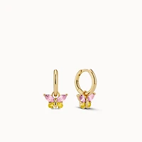 Butterfly CZ Charm Hoops Hypoallergenic Earrings | Rowan