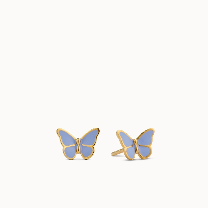 Enamel Butterfly Studs Hypoallergenic Earrings | Rowan