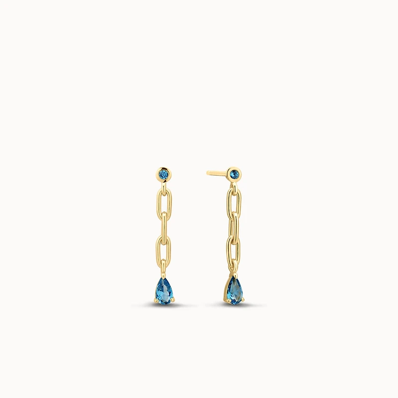 Chain CZ Link Drops Hypoallergenic Earrings | Rowan