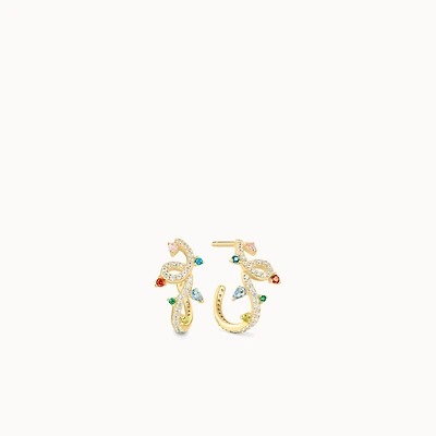 Christmas Lights CZ Hoops Hypoallergenic Earrings | Rowan