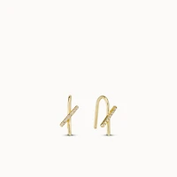 CrissCross CZ Hoops Hypoallergenic Earrings | Rowan