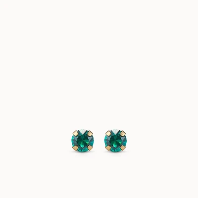 14K Yellow Gold 3mm CZ Birthstones Hypoallergenic Earrings | Rowan