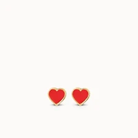 Red Enamel Heart Studs | Rowan