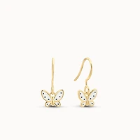 Butterfly Enamel Drops Hypoallergenic Earrings | Rowan