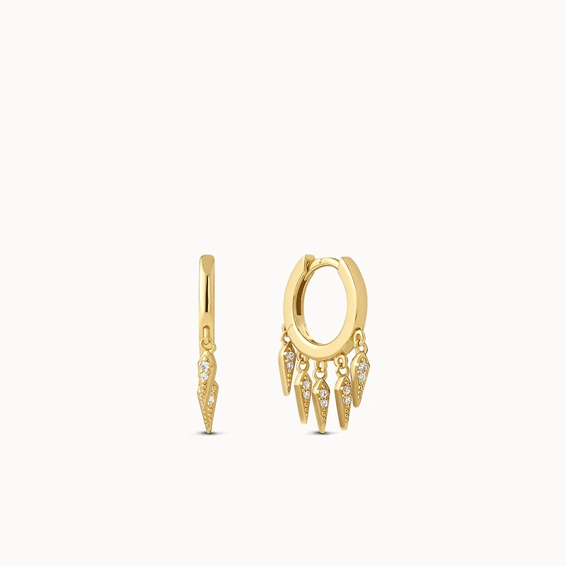 Fringe CZ Hoops Hypoallergenic Earrings | Rowan