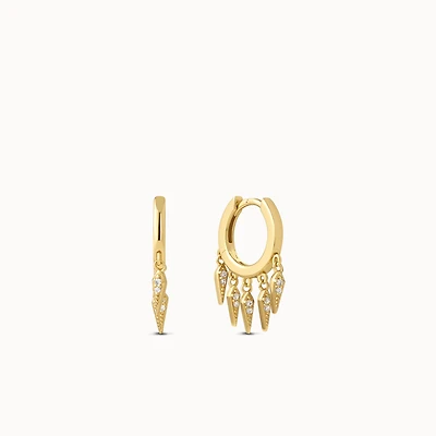 Fringe CZ Hoops Hypoallergenic Earrings | Rowan