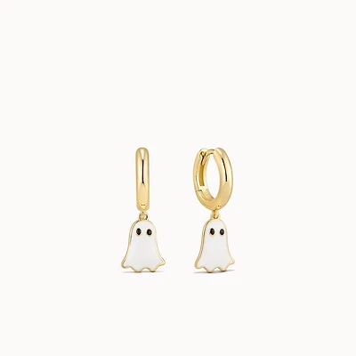 Ghost Charm Hoops Hypoallergenic Earrings | Rowan