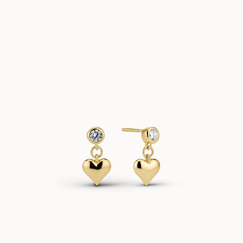 Heart CZ Drop Studs Hypoallergenic Earrings | Rowan