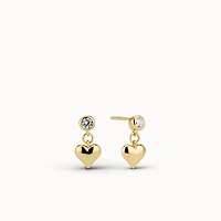 Heart CZ Drop Studs Hypoallergenic Earrings | Rowan