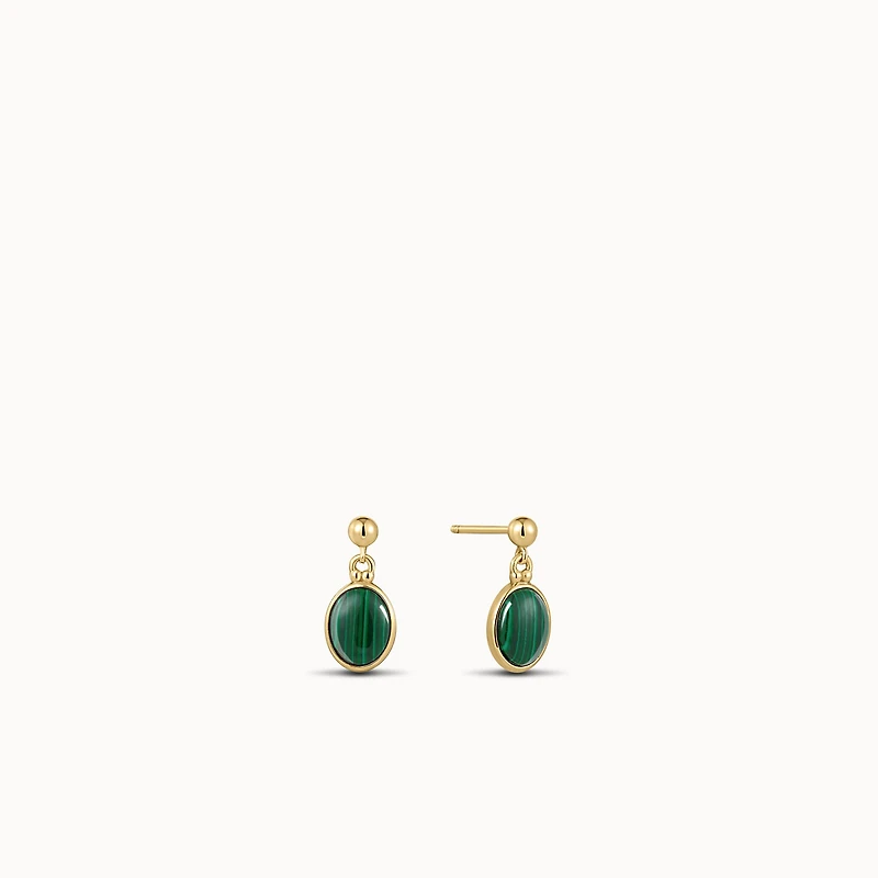 Malachite Drop Earrings Hypoallergenic Earrings | Rowan