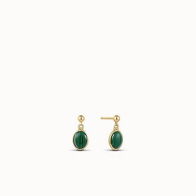 Malachite Drop Earrings Hypoallergenic Earrings | Rowan