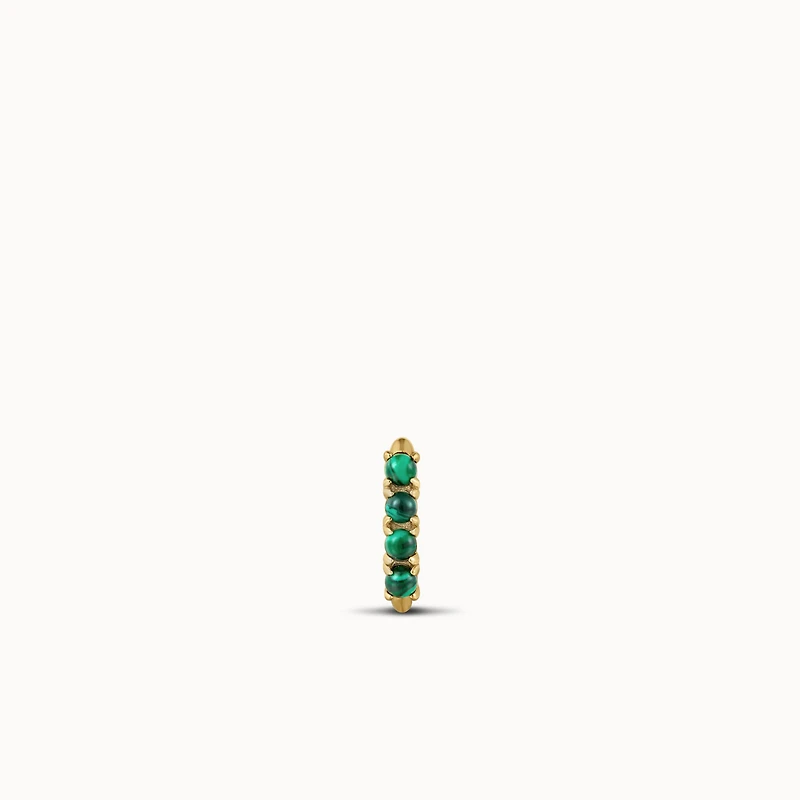 Malachite Studded Huggie Hypoallergenic Earrings | Rowan