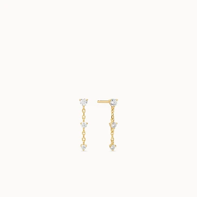 Minimal CZ Drop Studs Hypoallergenic Earrings | Rowan