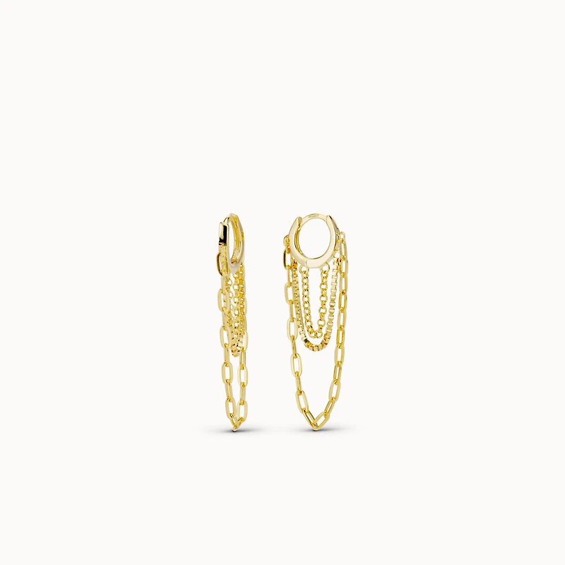 Multi Chain Hoop Hypoallergenic Earrings | Rowan