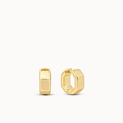 Retro Octagonal Huggies Hypoallergenic Earrings | Rowan
