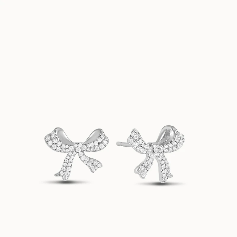 Take a Bow Pavé Studs Hypoallergenic Earrings | Rowan