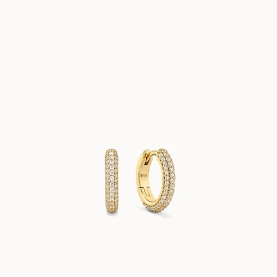 Pave CZ Huggies Hypoallergenic Earrings | Rowan
