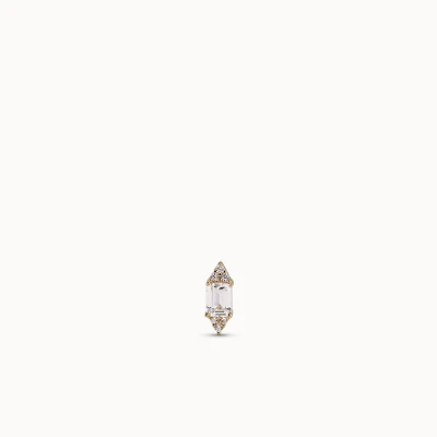 14k Gold Hexagon CZ Flat Back Stud | Rowan