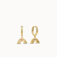 Rainbow CZ Charm Hoops Hypoallergenic Earrings | Rowan