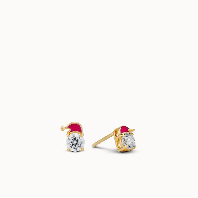 CZ Santa Studs Hypoallergenic Earrings | Rowan
