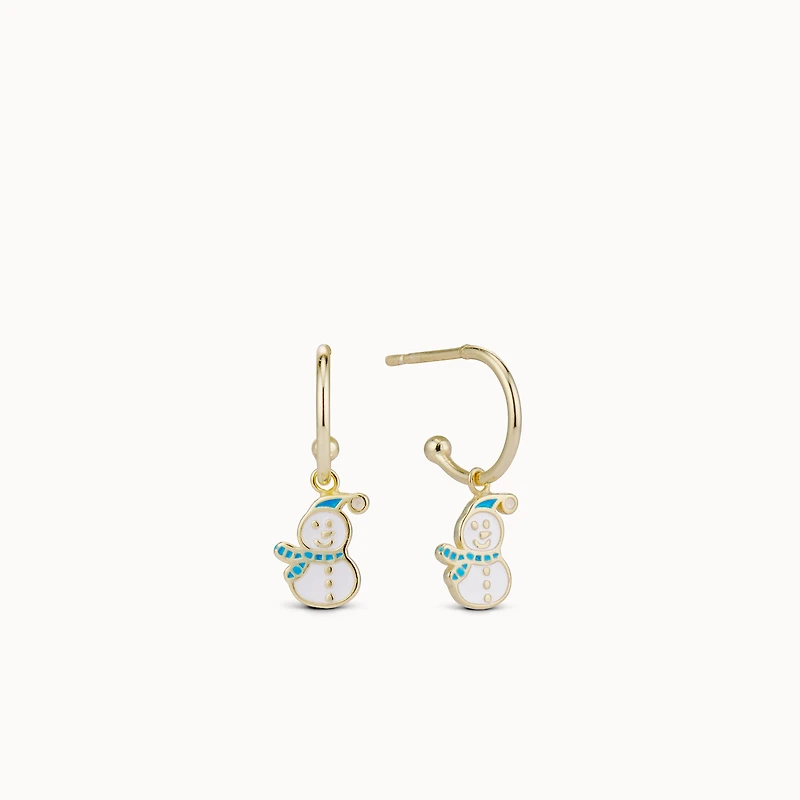 Snowman Charm Hoops Hypoallergenic Earrings | Rowan