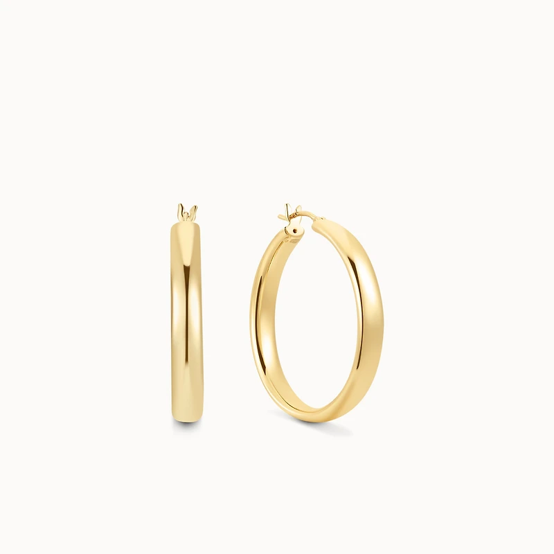 The Clean Cut Hoops Hypoallergenic Earrings | Rowan