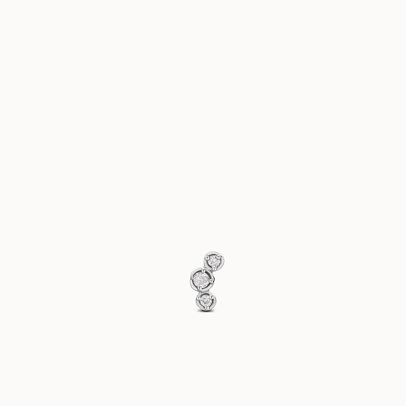 14k Flat Back Triple Diamond Stud Hypoallergenic Earrings | Rowan