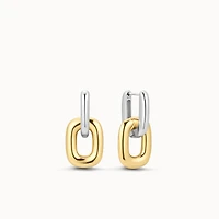 Two-Tone Link Drop Hypoallergenic Earrings | Rowan
