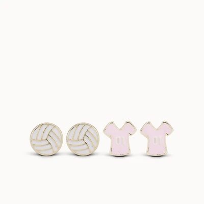 Volleyball Studs Set Hypoallergenic Earrings | Rowan
