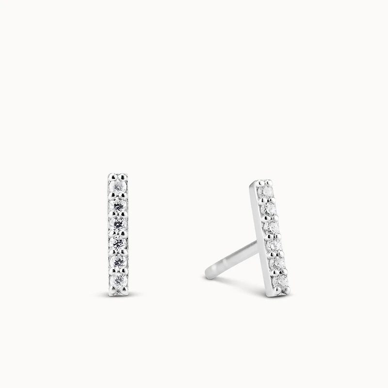 April Birthstone Bar Studs Hypoallergenic Earrings | Rowan