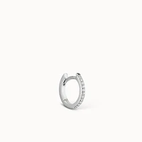 14k Gold Half Diamond Hoop 11mm Hypoallergenic Earrings | Rowan