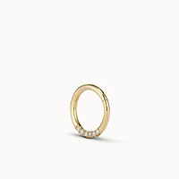 14k Half Diamond Clicker Hoop Hypoallergenic Earrings | Rowan