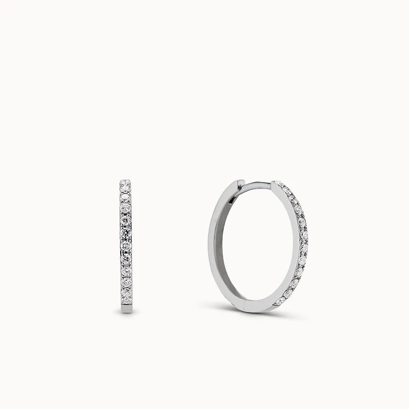 14k Diamond Hoop 17mm Hypoallergenic Earrings | Rowan