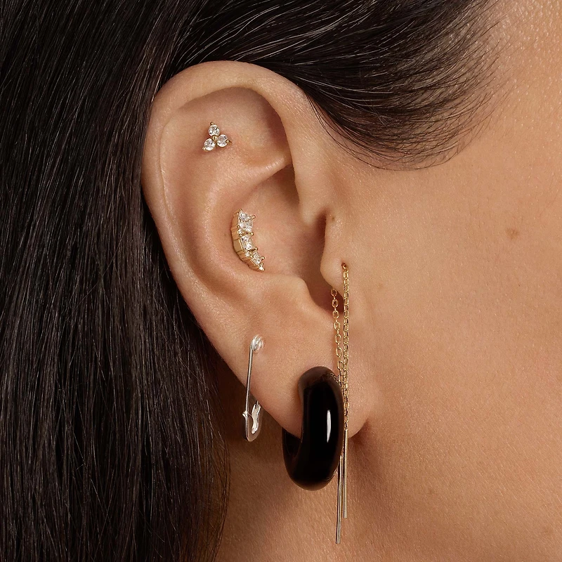 Safety Pin Hoop Hypoallergenic Earrings | Rowan
