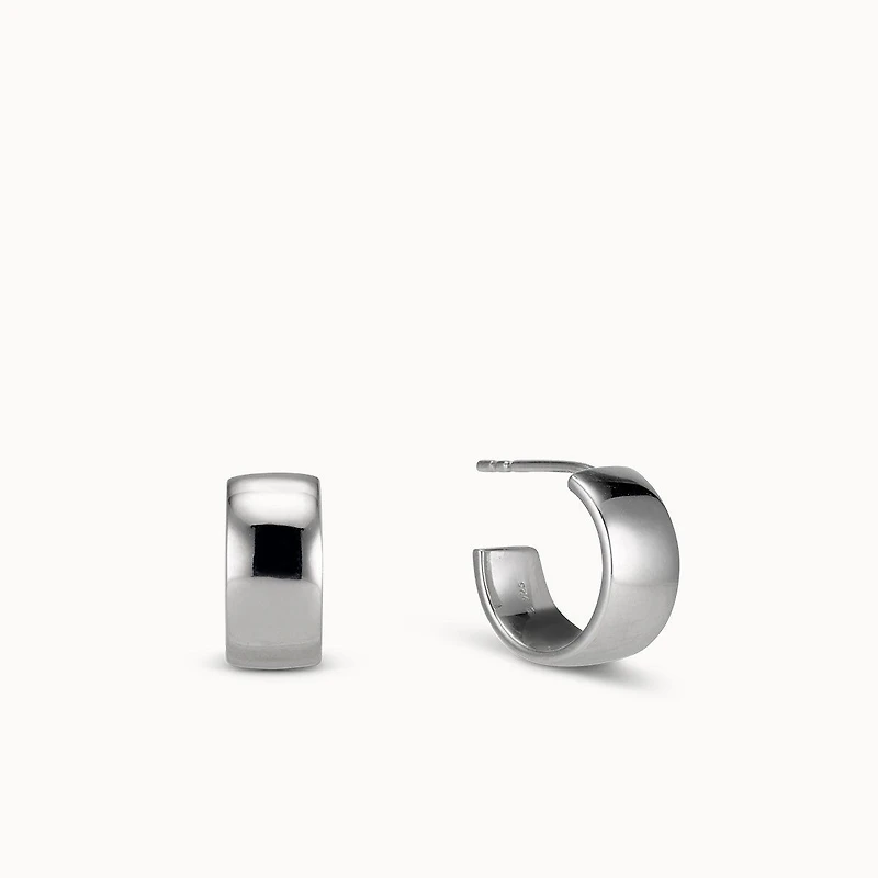 Flat Hoops 12mm Hypoallergenic Earrings | Rowan