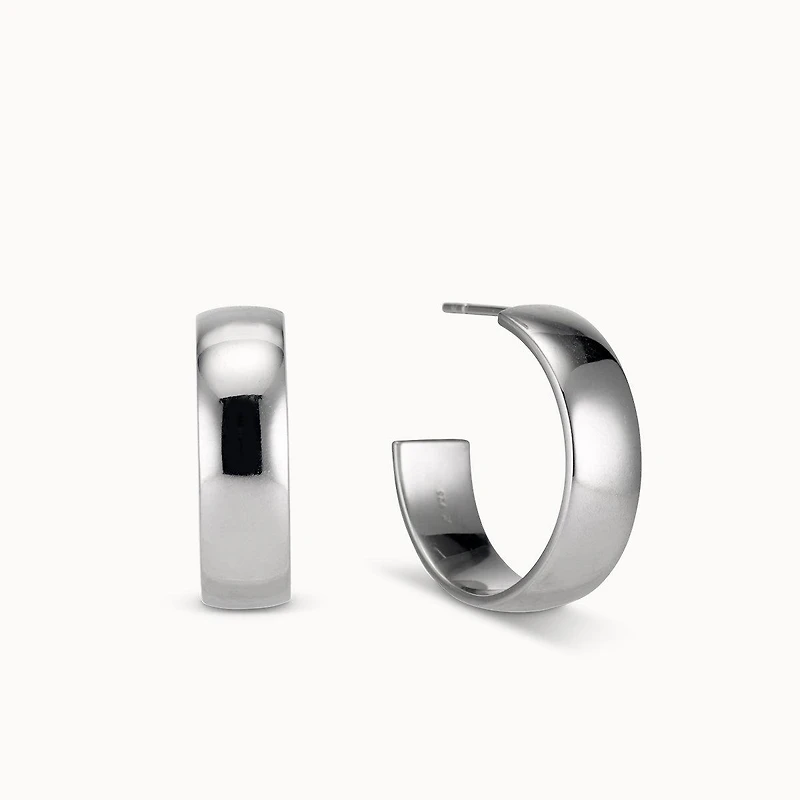 Flat Hoops 20mm Hypoallergenic Earrings | Rowan