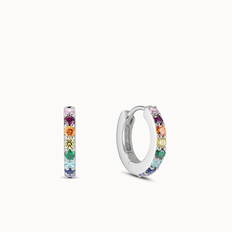 Rainbow Hoops Hypoallergenic Earrings | Rowan