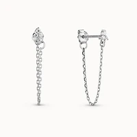 Trinity and Chain Hoop Hypoallergenic Earrings | Rowan