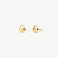 10k Mini Heart Lock Stud Earrings