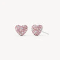 Venetian Blush Sparkle Heart Stud Earrings