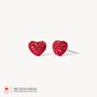 Team Canada Sparkle Heart Stud Earrings