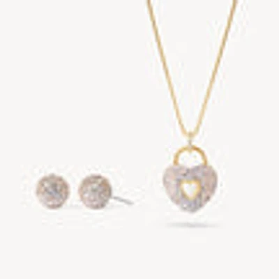 Champagne Heart Charm Set