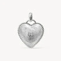 Etched Floral Heart Charm