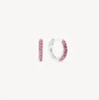 H&B Pink Sparkle Hoop Earrings