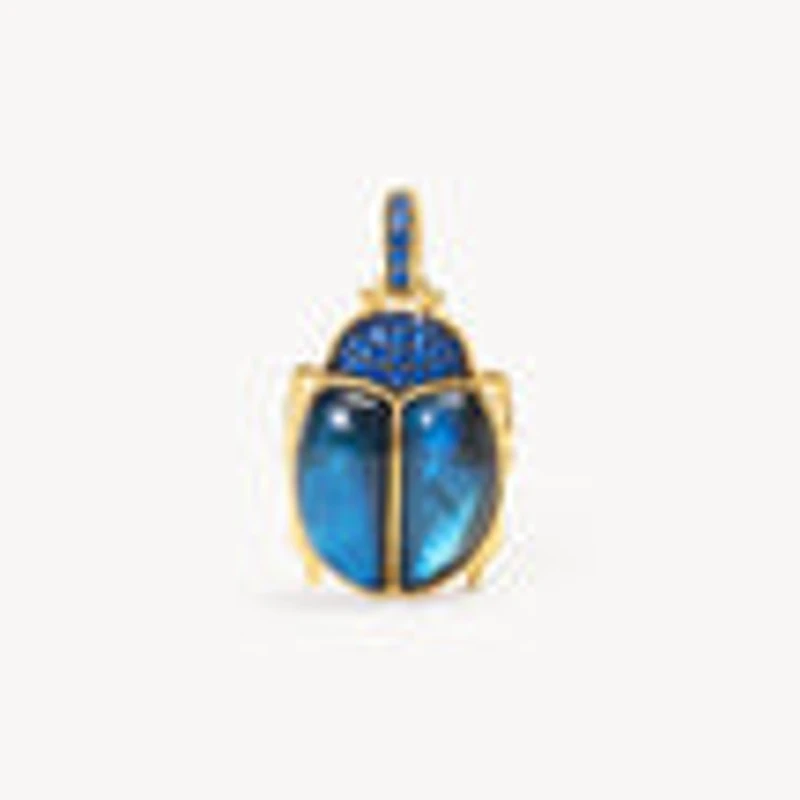 Labradorite Beetle Charm
