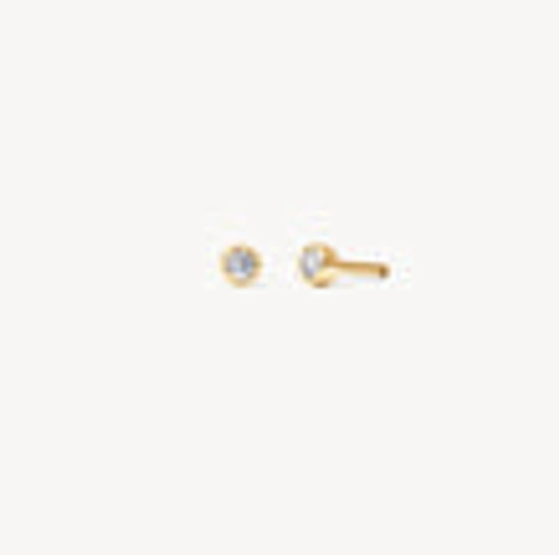 Lab Diamond Mini Bezel Stud Earrings