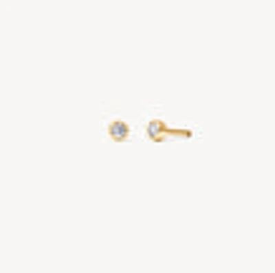 Lab Diamond Mini Bezel Stud Earrings