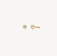 Lab Diamond Mini Bezel Stud Earrings