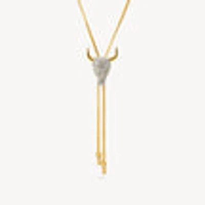 Longhorn Sparkle Bolo Tie Necklace
